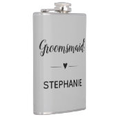 Grijze zwarte bruiloft Groomsmaid Persoonlijk Heupfles (Rechts)