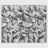Grijze zwarte Camouflage Cadeaupapier (Vlak)