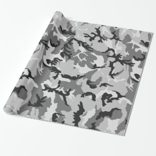 Grijze zwarte Camouflage Cadeaupapier