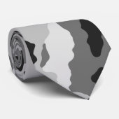 Grijze zwarte Camouflage Stropdas (Opgerold)