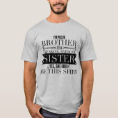 Grijze zwarte casual geweldige broerzus  t-shirt (Voorkant)