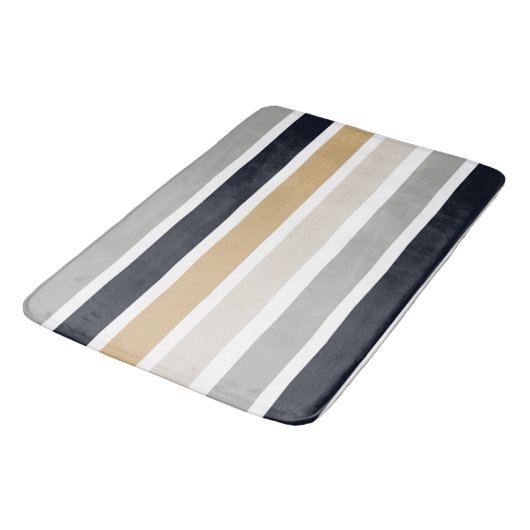 Grijze, zwarte en Tan Stripes Badmat (Gekanteld)