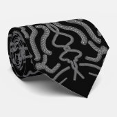 Grijze zwarte en witte gegotische herstellende pat stropdas (Opgerold)