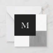 Grijze zwarte en witte geometrische notitiekaartje (Voorkant)