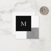 Grijze zwarte en witte geometrische notitiekaartje (Voorkant / Achterkant in situ)