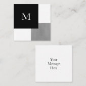 Grijze zwarte en witte geometrische notitiekaartje (Voorkant / Achterkant)