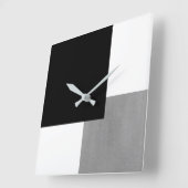 Grijze zwarte en witte geometrische vierkante klok (Hoek)