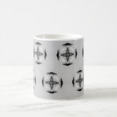 Grijze zwarte en witte schildpadharten koffiemok (Center)