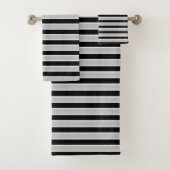 Grijze, zwarte en witte strepen bad handdoek (Insitu)