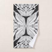 Grijze zwarte en witte vlinder Abstract Bad Handdoek (Handdoek)