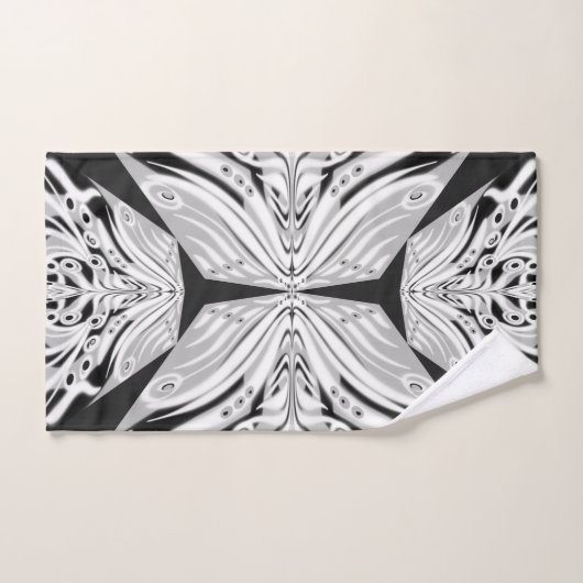 Grijze zwarte en witte vlinder Abstract Bad Handdoek (Handdoek)