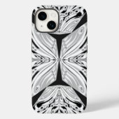 Grijze zwarte en witte vlinder Abstract Case-Mate iPhone Case (Achterkant)