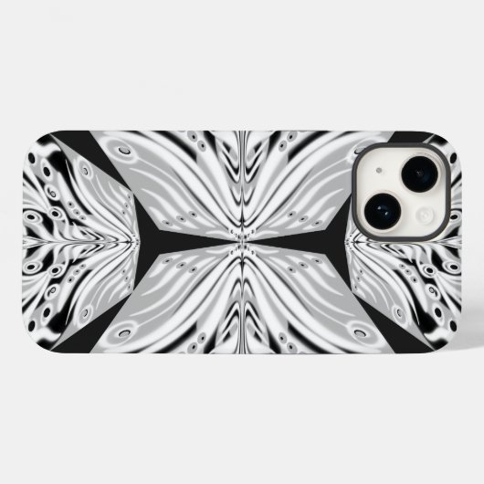 Grijze zwarte en witte vlinder Abstract Case-Mate iPhone Case (Achterkant (horizontaal))