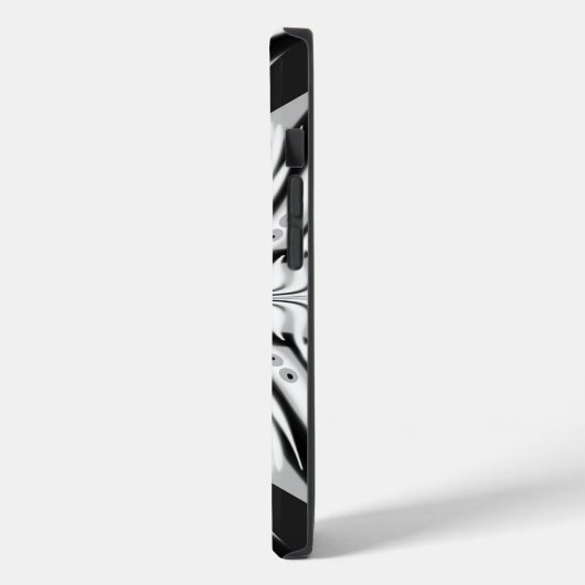 Grijze zwarte en witte vlinder Abstract Case-Mate iPhone Case (Achterkant / Links)