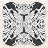 Grijze zwarte en witte vlinder Abstract Kartonnen Onderzetters (Voorkant)