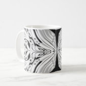 Grijze zwarte en witte vlinder Abstract Koffiemok (Voorkant links)