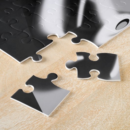 Grijze zwarte en witte vlinder Abstract Legpuzzel (Zijkant)