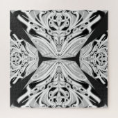 Grijze zwarte en witte vlinder Abstract Legpuzzel (Horizontaal)