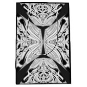 Grijze zwarte en witte vlinder Abstract Medium Cadeauzakje