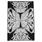 Grijze zwarte en witte vlinder Abstract Medium Cadeauzakje (Achterkant)