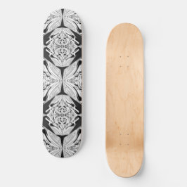 Grijze zwarte en witte vlinder Abstract Persoonlijk Skateboard