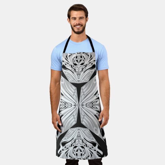 Grijze zwarte en witte vlinder Abstract Schort (Gedragen)