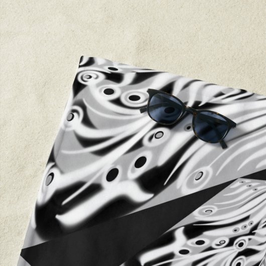 Grijze zwarte en witte vlinder Abstract Strandlaken (In situ)