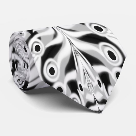 Grijze zwarte en witte vlinder Abstract Stropdas (Opgerold)
