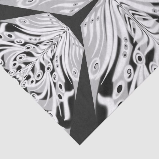 Grijze zwarte en witte vlinder Abstract Tissuepapier (Detail)