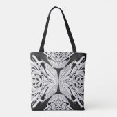 Grijze zwarte en witte vlinder Abstract Tote Bag (Achterkant)