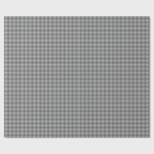 Grijze zwarte geruite lijnen cadeaupapier (Vlak)