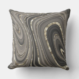 Grijze zwarte golven buitenkussen