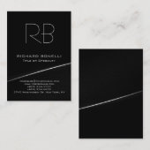 Grijze zwarte haarklop moderne achtergrondvisiteka visitekaartje (Voorkant / Achterkant)