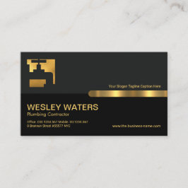 Grijze zwarte kolom Gold waterkrampen Visitekaartje