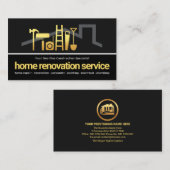 Grijze zwarte laag Gold Handyman Tools Rooftop Visitekaartje (Voorkant / Achterkant)