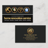 Grijze zwarte lagen Gold Construction Handyman Too Visitekaartje (Voorkant / Achterkant)