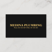 Grijze zwarte lagen Gold Water Faucet Plug Visitekaartje (Achterkant)