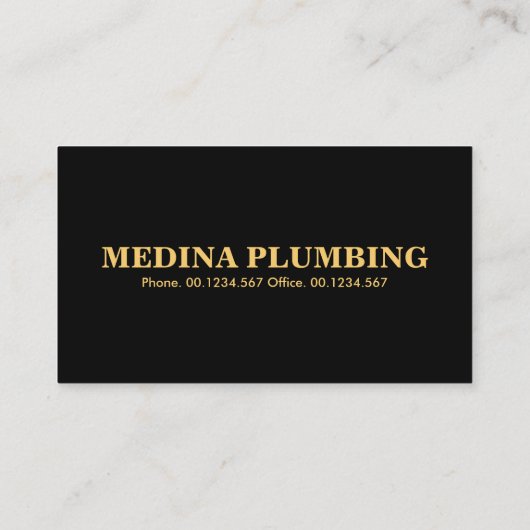 Grijze zwarte lagen Gold Water Faucet Plug Visitekaartje (Achterkant)
