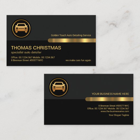 Grijze zwarte lagen Goud Tab Automatisch mechanisc Visitekaartje (Voorkant / Achterkant)