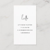 Grijze zwarte Modern Minimalistisch Visitekaartje (Achterkant)