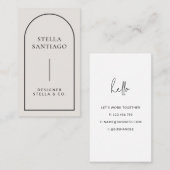 Grijze zwarte Modern Minimalistisch Visitekaartje (Voorkant / Achterkant)