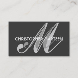 Grijze zwarte monogram visitekaartjes