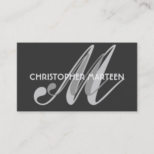 Grijze zwarte monogram visitekaartjes