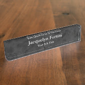 Grijze zwarte plaat Elegant Modern Minimalist Naambordje (Zijkant)