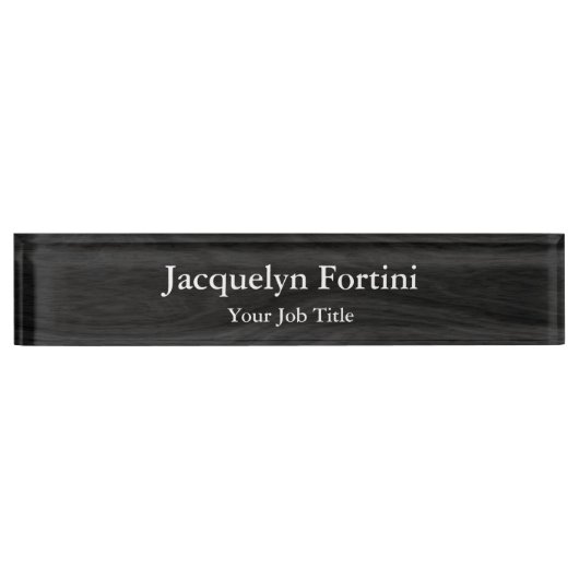 Grijze zwarte plaat Elegant Modern Minimalist Naambordje (Voorkant)