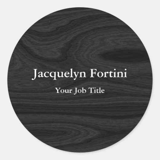 Grijze zwarte plaat Elegant Modern Minimalist Ronde Sticker (Voorkant)