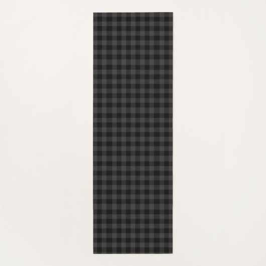 Grijze zwarte Pset Tartan Monogram Initiaal Yoga M Yogamat (Achterkant)
