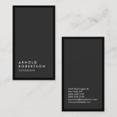 Grijze zwarte rand Verticaal Uniek Visitekaartje (Voorkant / Achterkant)