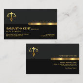 Grijze zwarte Retro column Gold Scales of Justice Visitekaartje (Voorkant / Achterkant)