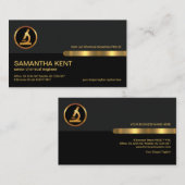 Grijze zwarte Retro Kolommen Gold Line Chemist Visitekaartje (Voorkant / Achterkant)